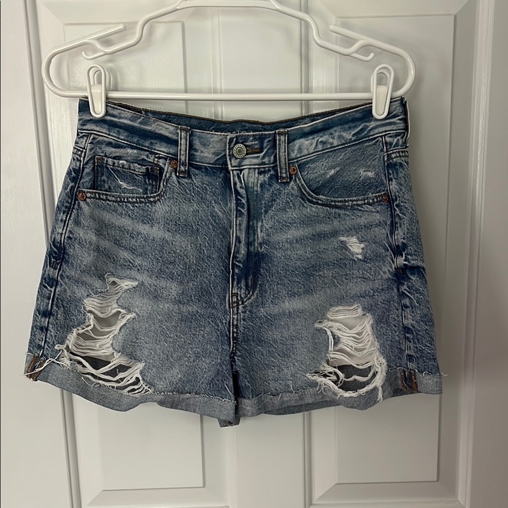 American Eagle Outfitters Blue Jean Shorts Distressed Cut-Off